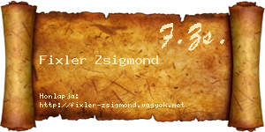 Fixler Zsigmond névjegykártya