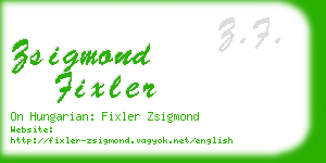 zsigmond fixler business card